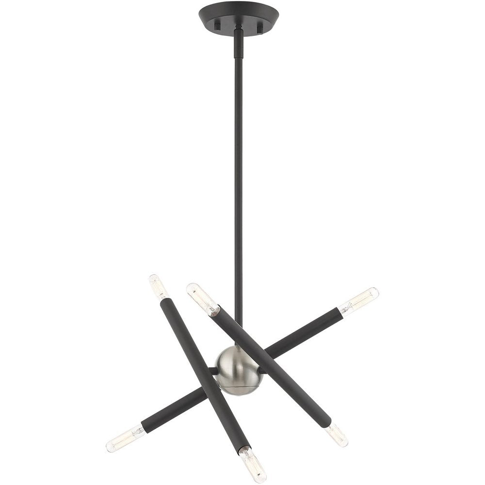 Six Light Dimmable Chandelier With Shades