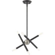 Six Light Dimmable Chandelier With Shades