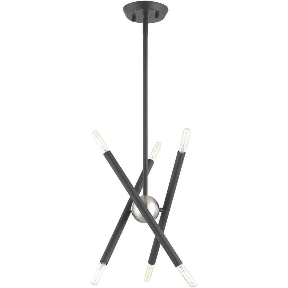 Six Light Dimmable Chandelier With Shades