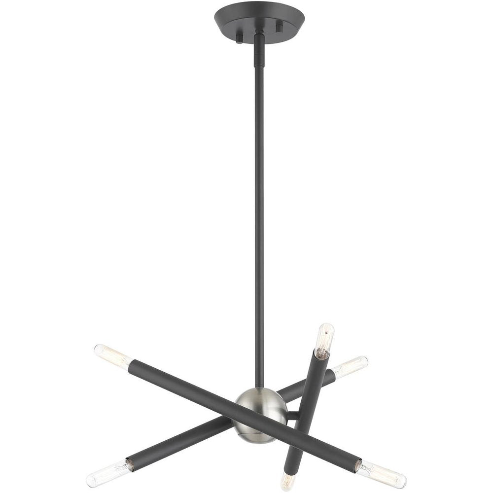 Six Light Dimmable Chandelier With Shades