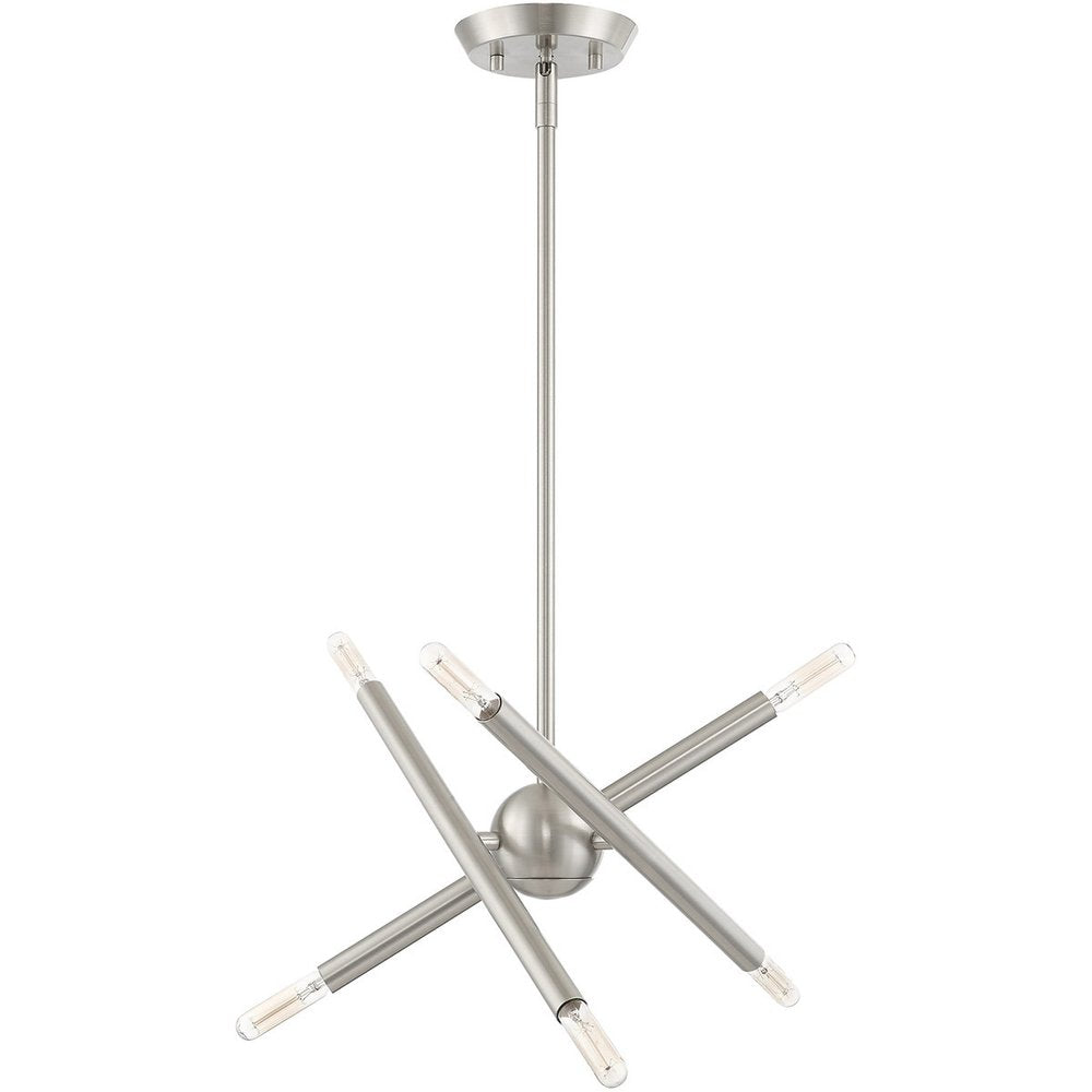 Six Light Dimmable Chandelier With Shades