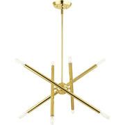 Eight Light Dimmable Chandelier With Shades