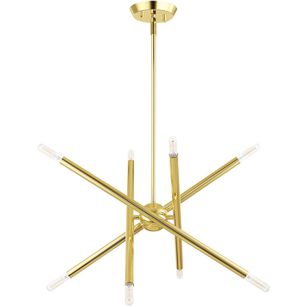 Eight Light Dimmable Chandelier With Shades