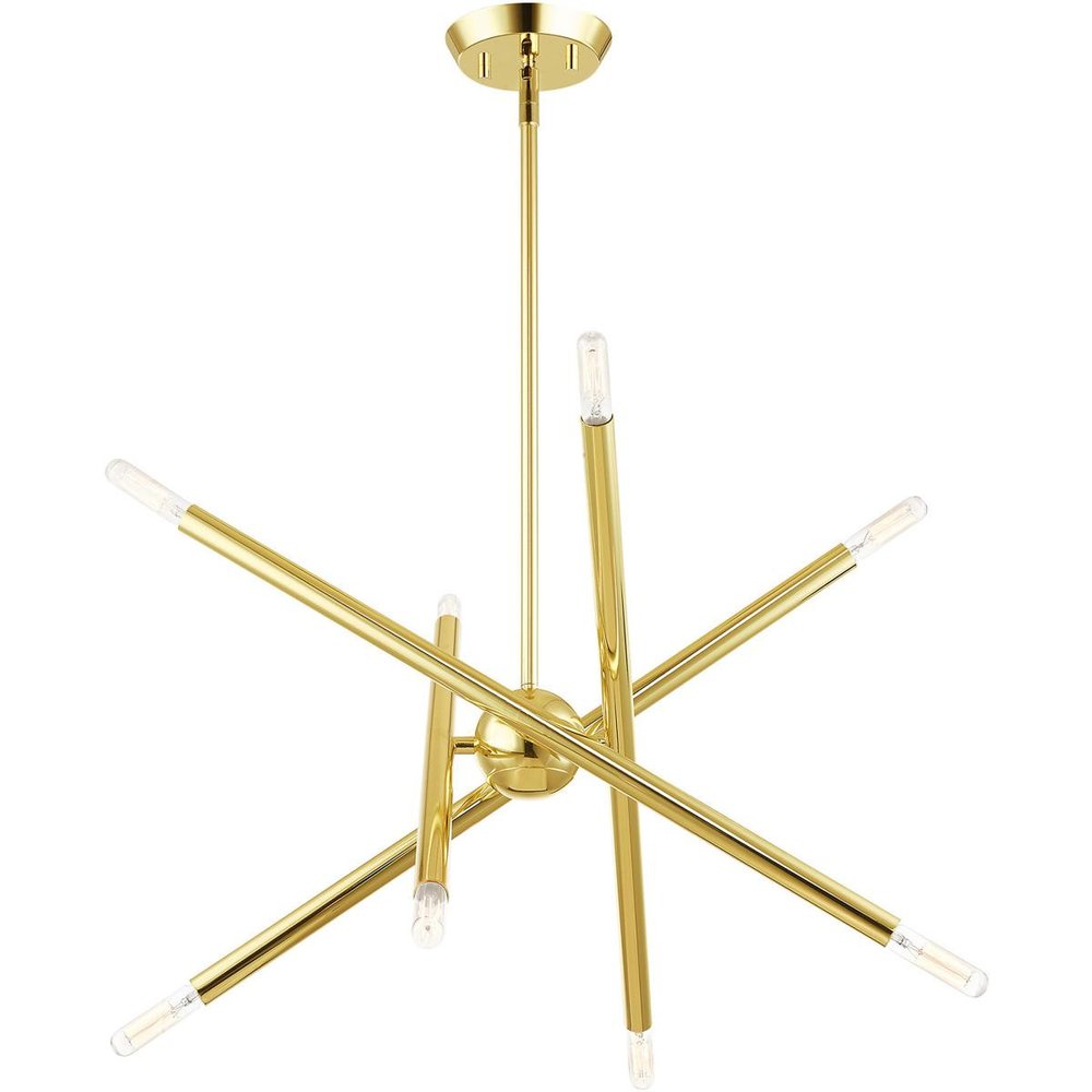 Eight Light Dimmable Chandelier With Shades