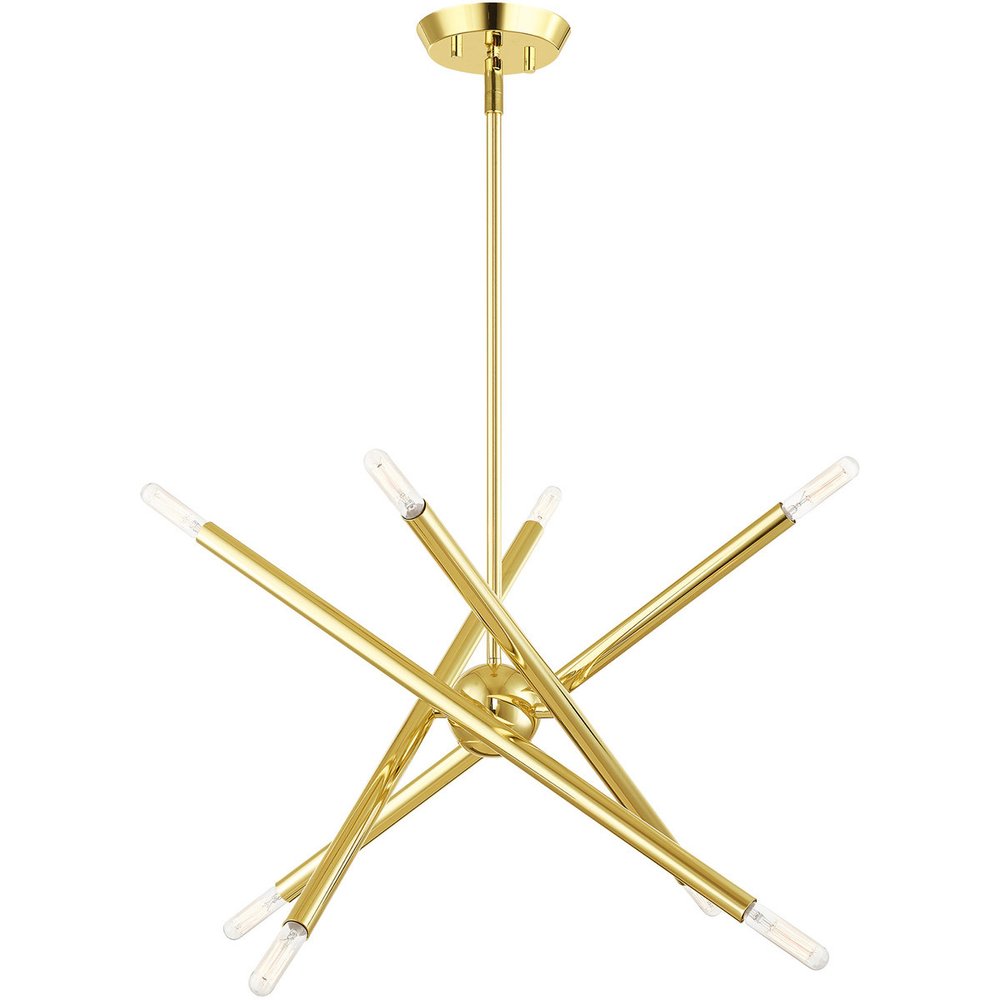 Eight Light Dimmable Chandelier With Shades