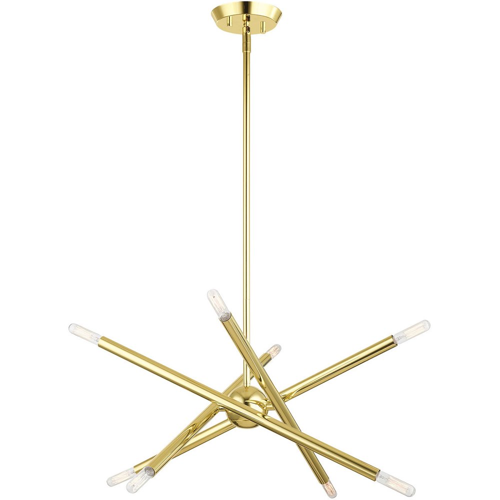 Eight Light Dimmable Chandelier With Shades