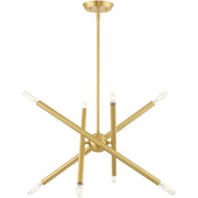 Eight Light Dimmable Chandelier With Shades