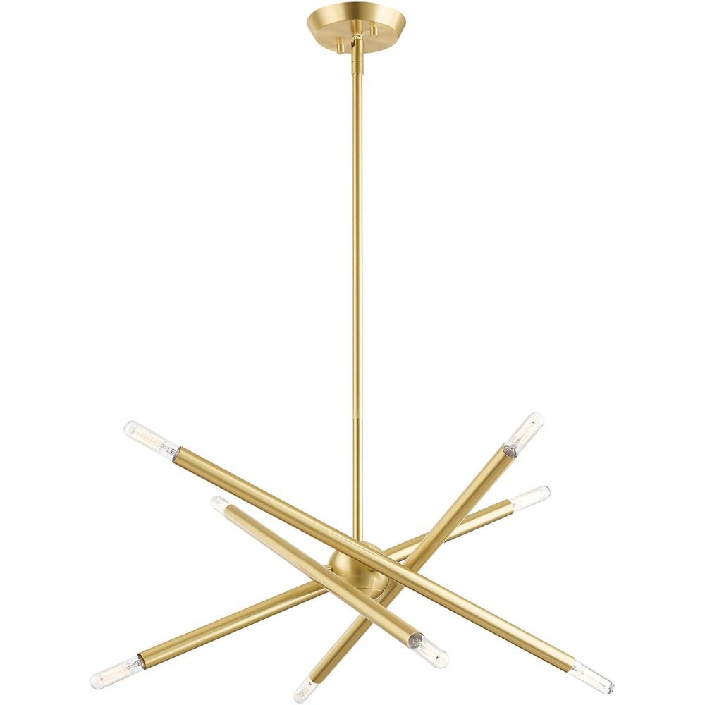 Eight Light Dimmable Chandelier With Shades