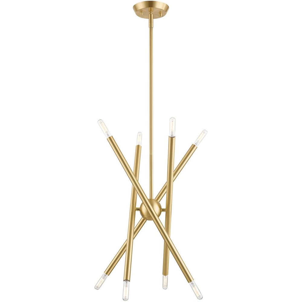 Eight Light Dimmable Chandelier With Shades