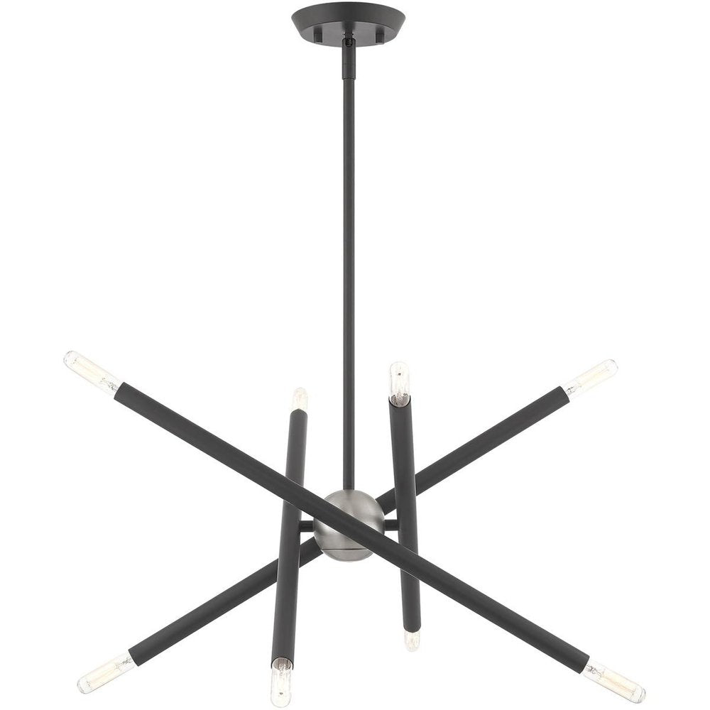 Eight Light Dimmable Chandelier With Shades