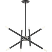 Eight Light Dimmable Chandelier With Shades