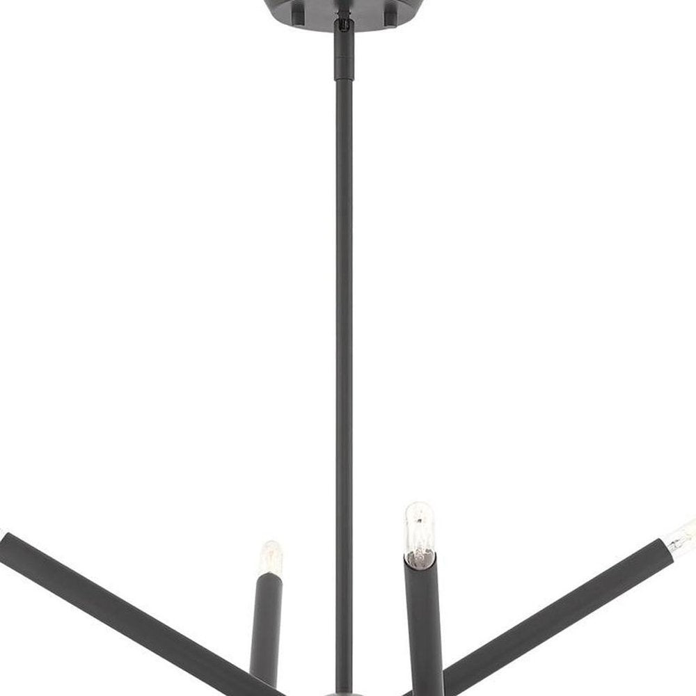 Eight Light Dimmable Chandelier With Shades