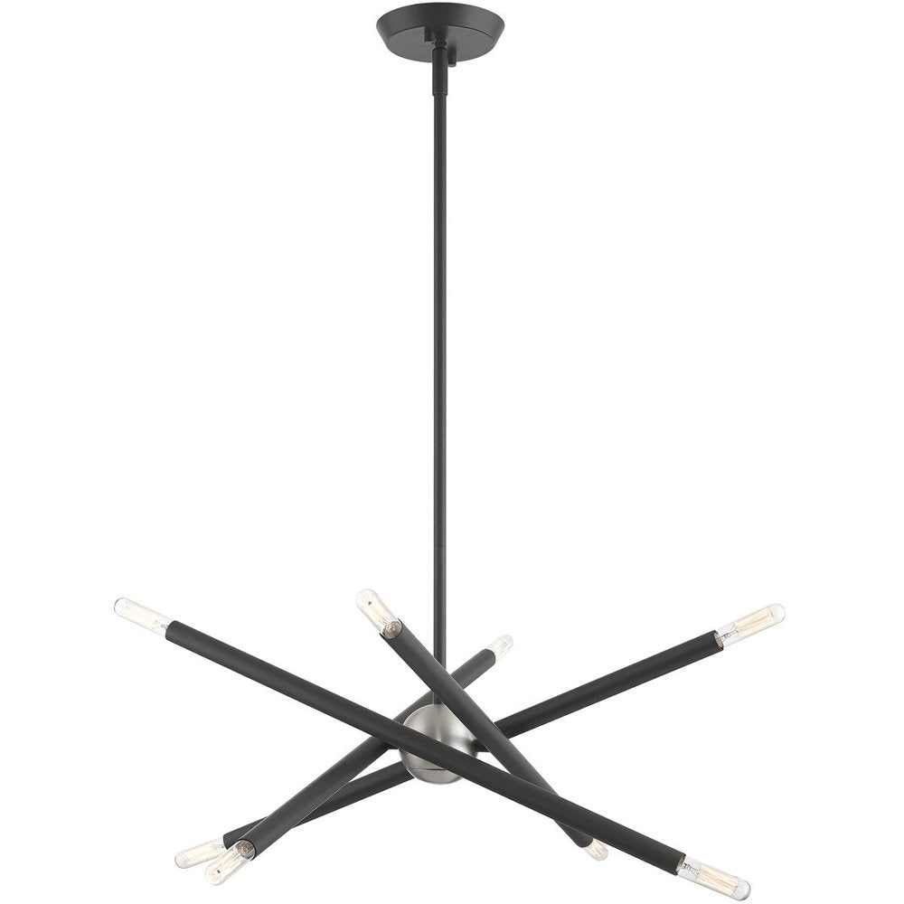 Eight Light Dimmable Chandelier With Shades