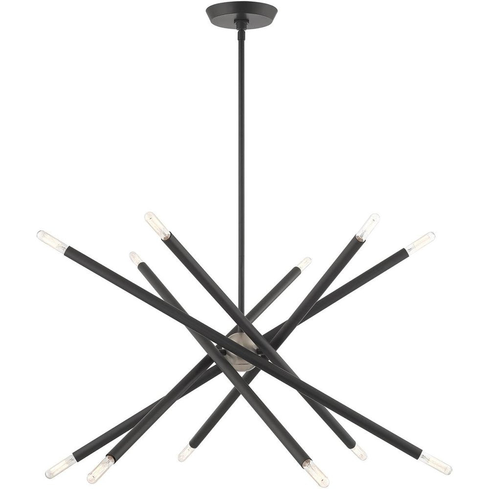 Gray Six Light Metal Dimmable Chandelier With Shades
