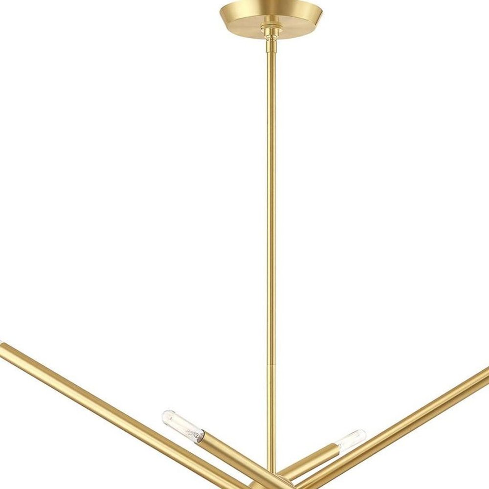 Eight Light Dimmable Chandelier With Shades