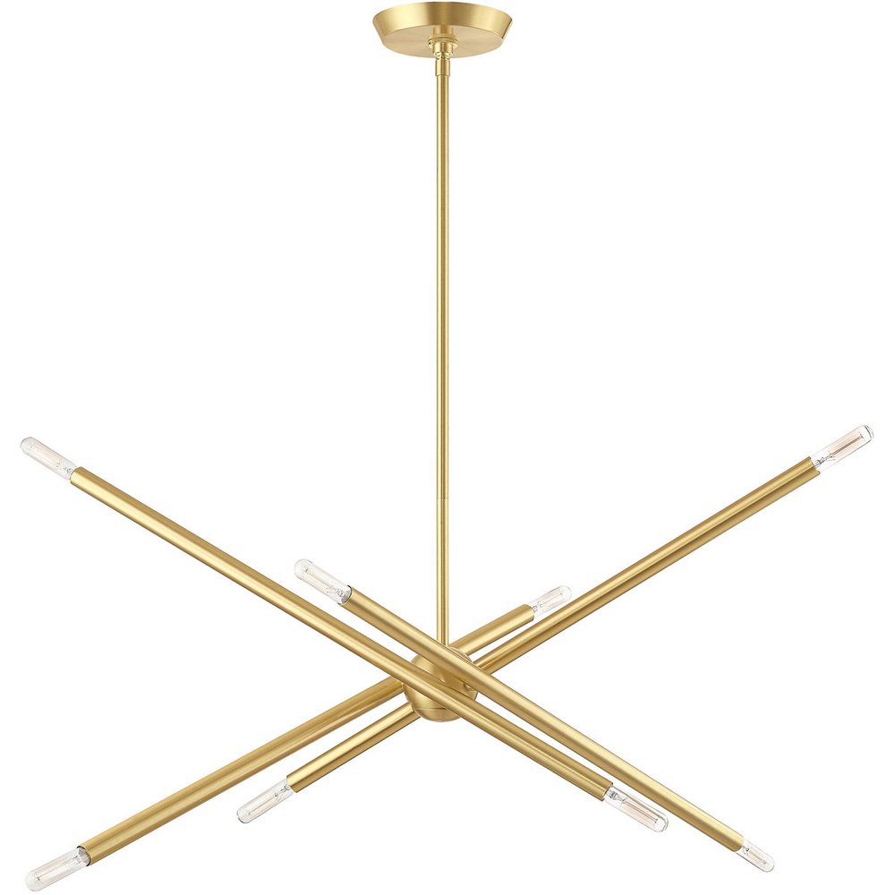 Eight Light Dimmable Chandelier With Shades