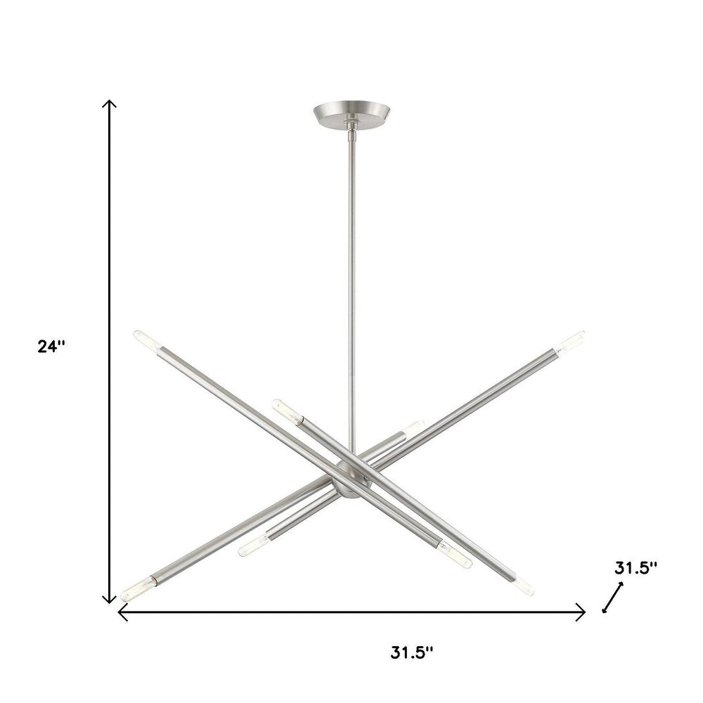 Eight Light Dimmable Chandelier With Shades