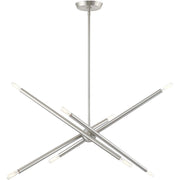 Eight Light Dimmable Chandelier With Shades