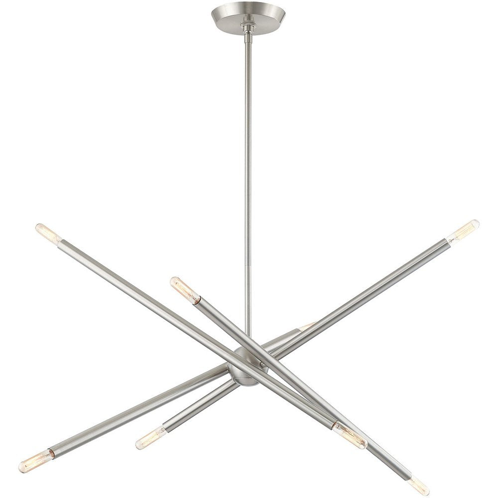 Eight Light Dimmable Chandelier With Shades