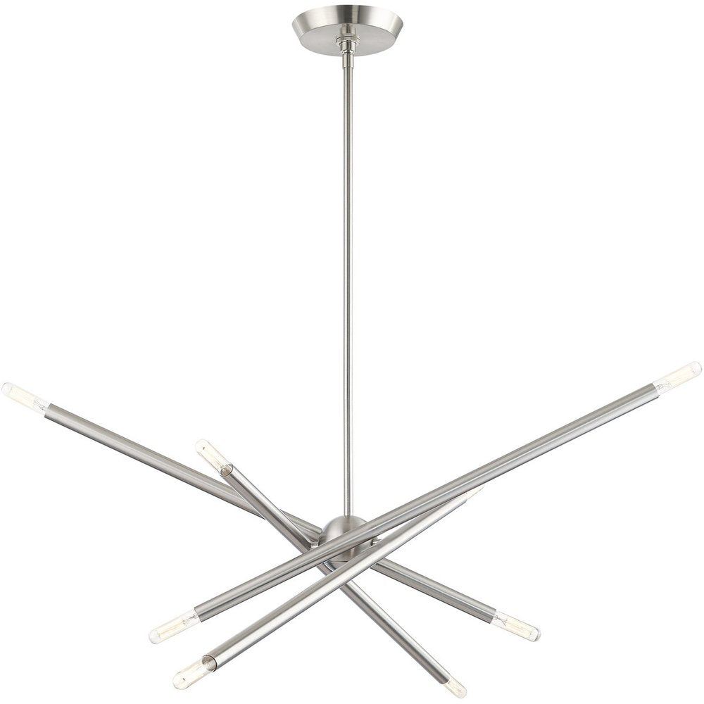 Eight Light Dimmable Chandelier With Shades