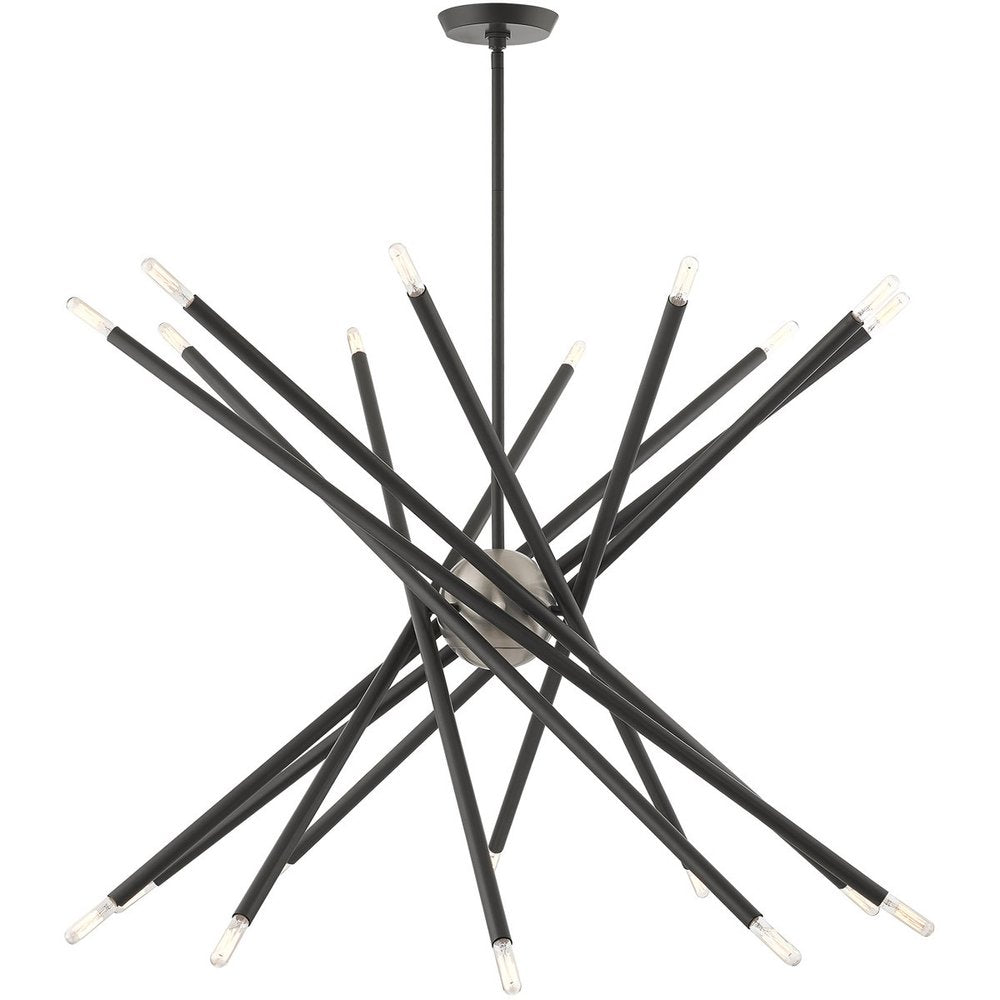 Gray Multi Light Metal Dimmable Chandelier With Shades