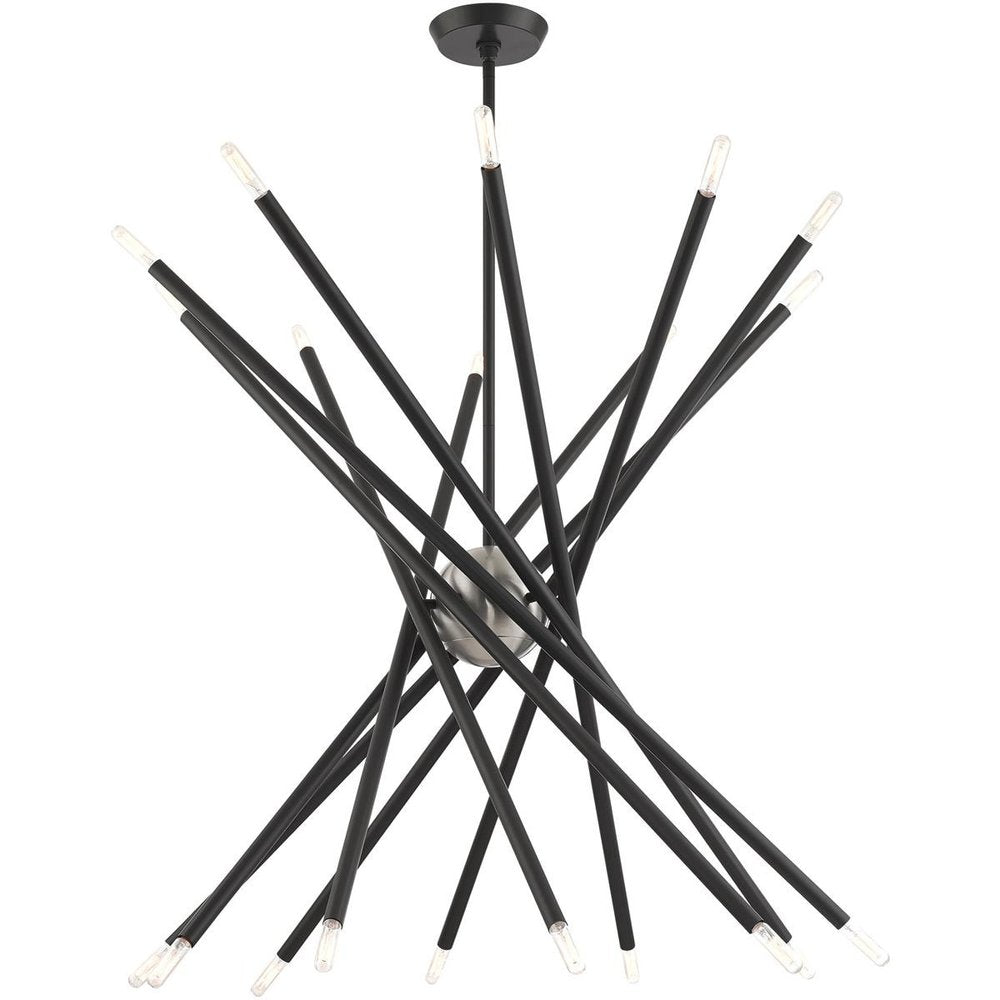 Gray Multi Light Metal Dimmable Chandelier With Shades