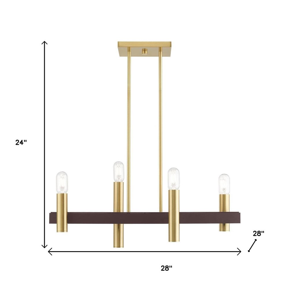 Four Light Dimmable Chandelier With Shades