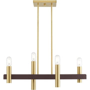Four Light Dimmable Chandelier With Shades