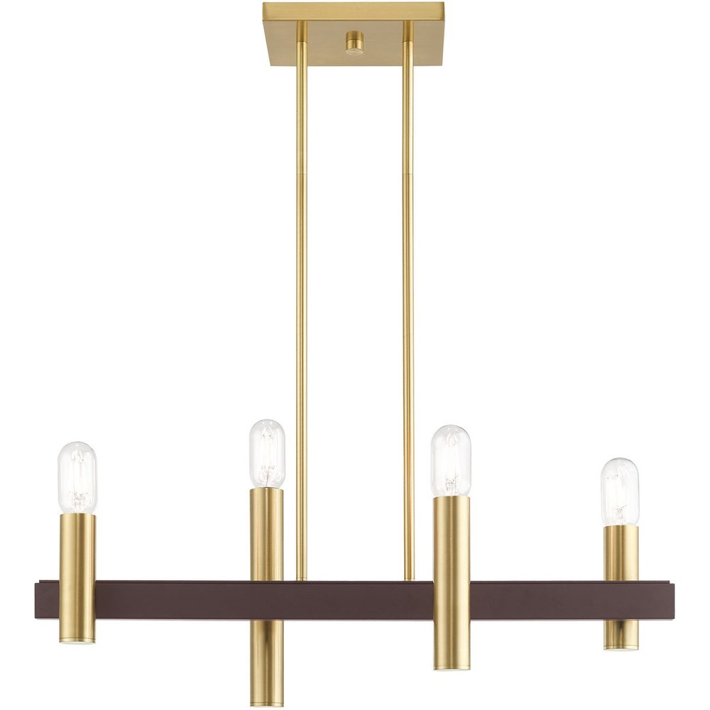 Four Light Dimmable Chandelier With Shades