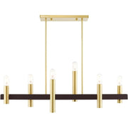 Six Light Dimmable Chandelier With Shades