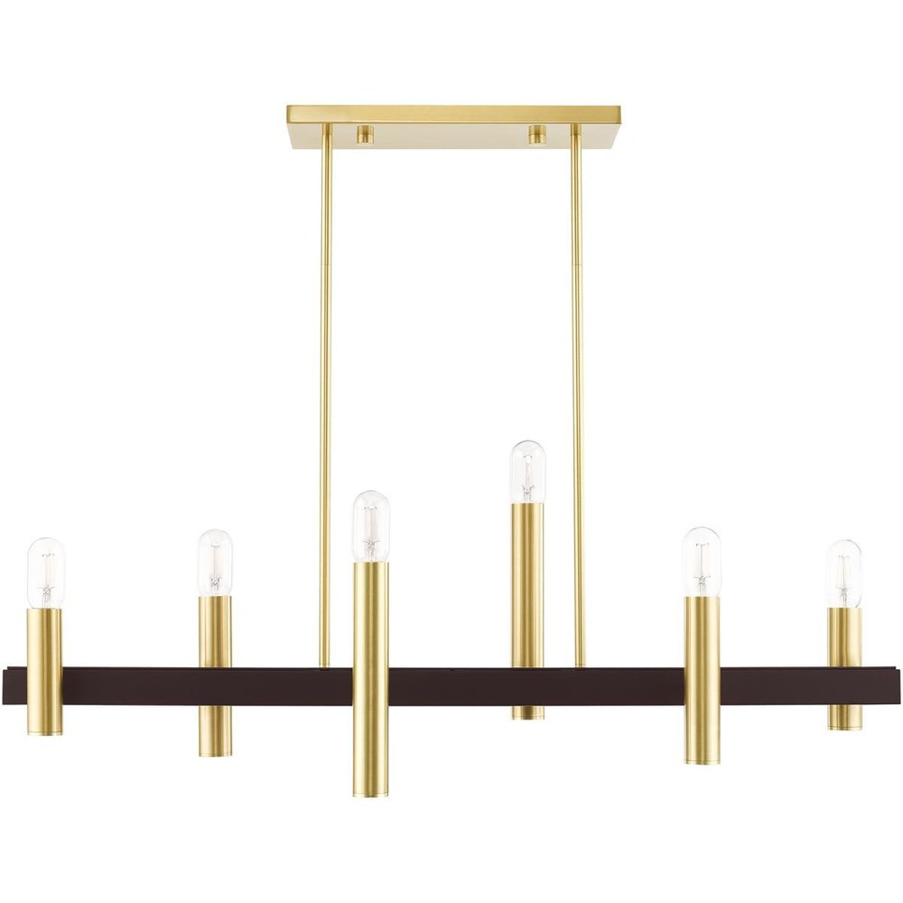 Six Light Dimmable Chandelier With Shades