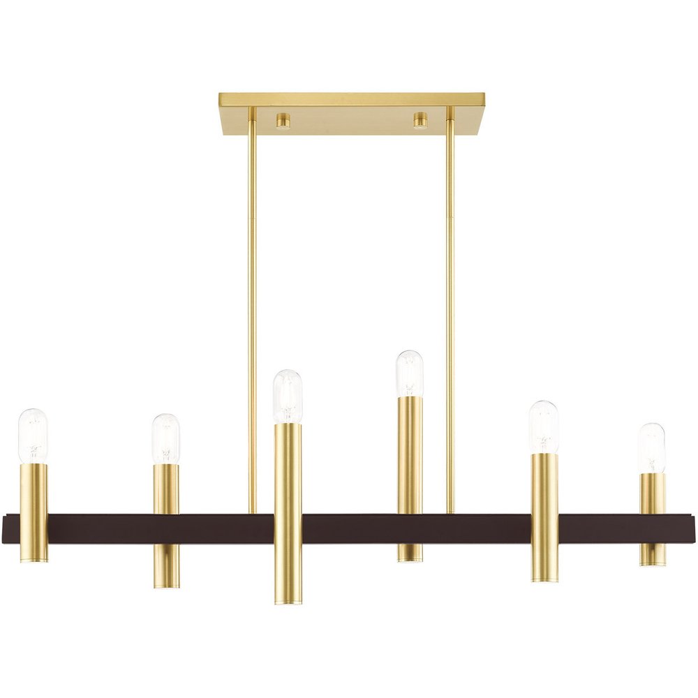 Six Light Dimmable Chandelier With Shades