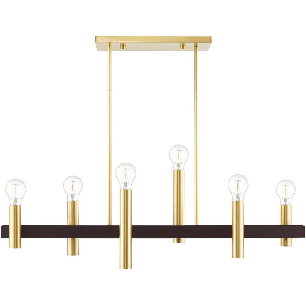 Six Light Dimmable Chandelier With Shades