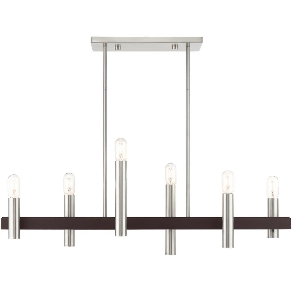 Six Light Dimmable Chandelier With Shades
