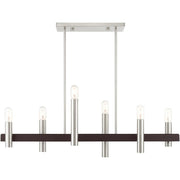 Six Light Dimmable Chandelier With Shades