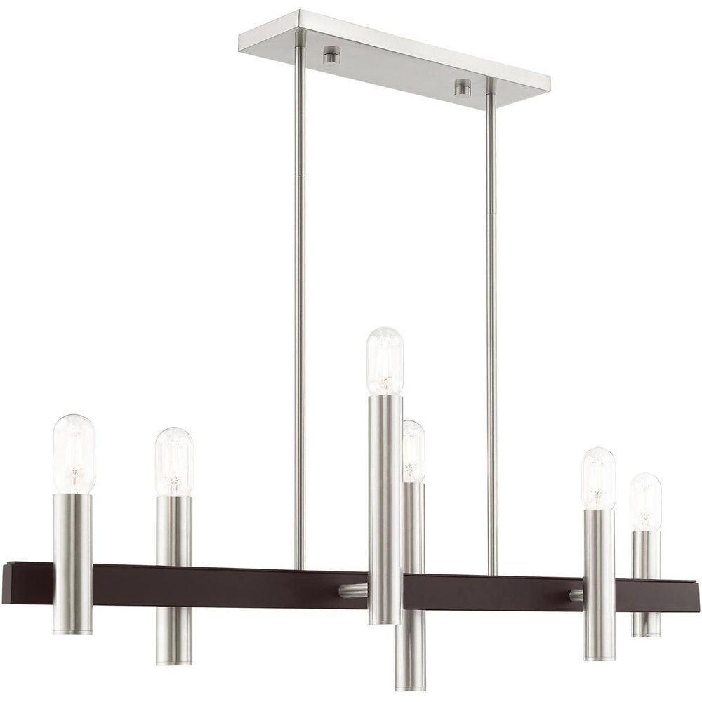 Six Light Dimmable Chandelier With Shades