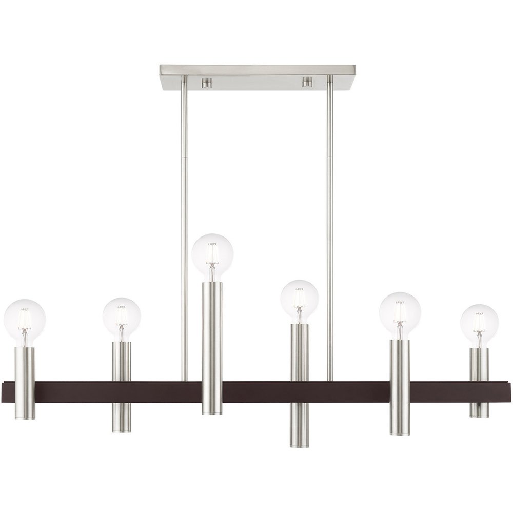 Six Light Dimmable Chandelier With Shades