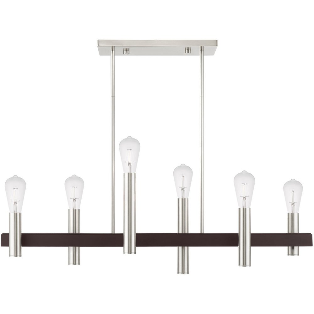 Six Light Dimmable Chandelier With Shades