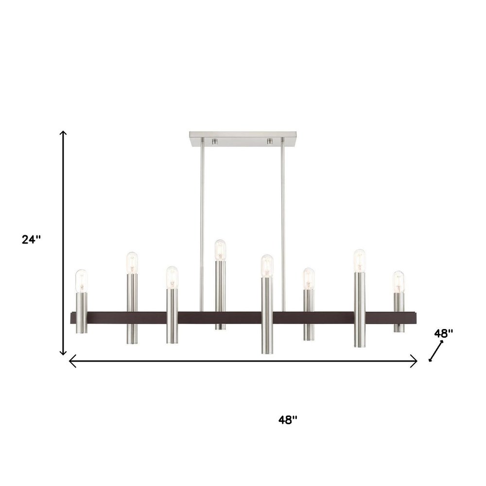 Eight Light Dimmable Chandelier With Shades