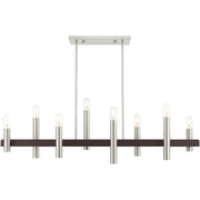 Eight Light Dimmable Chandelier With Shades