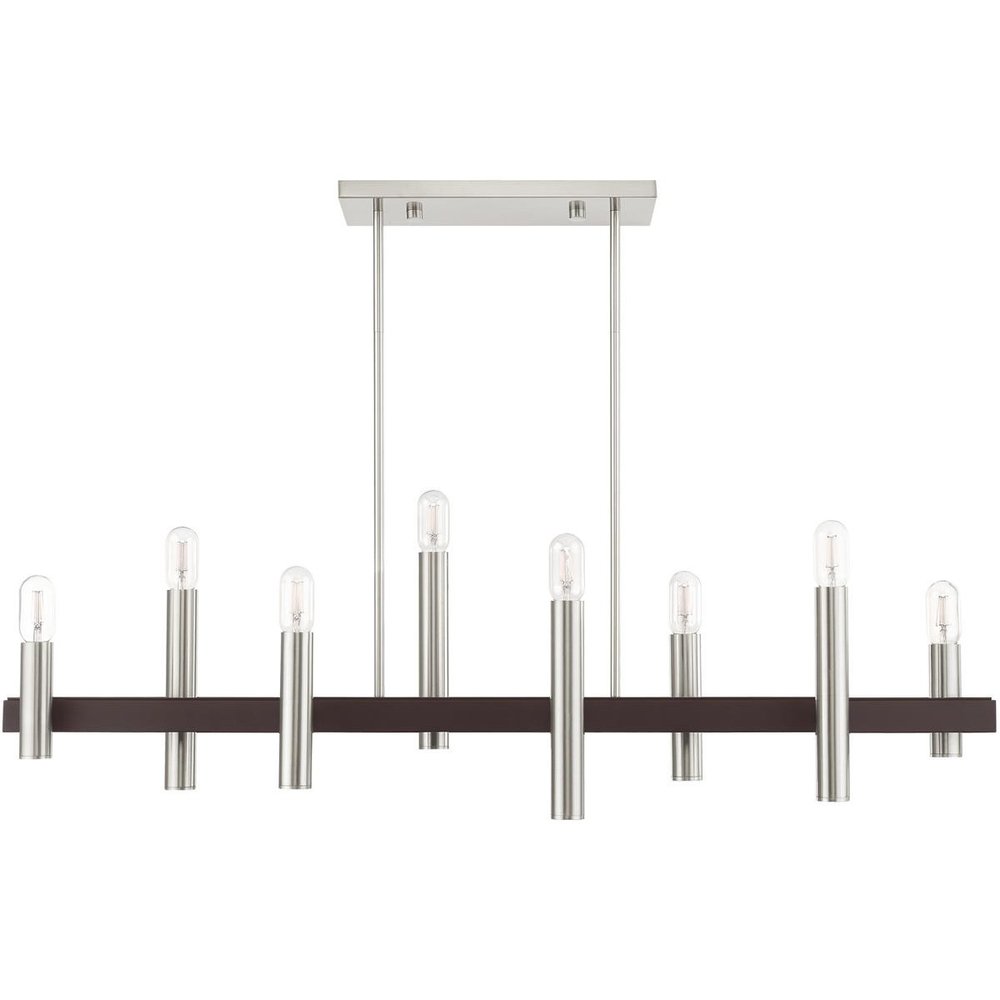 Eight Light Dimmable Chandelier With Shades