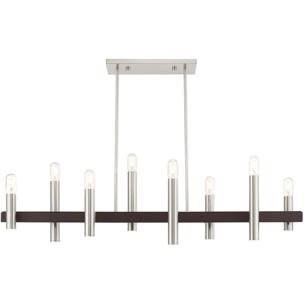 Eight Light Dimmable Chandelier With Shades