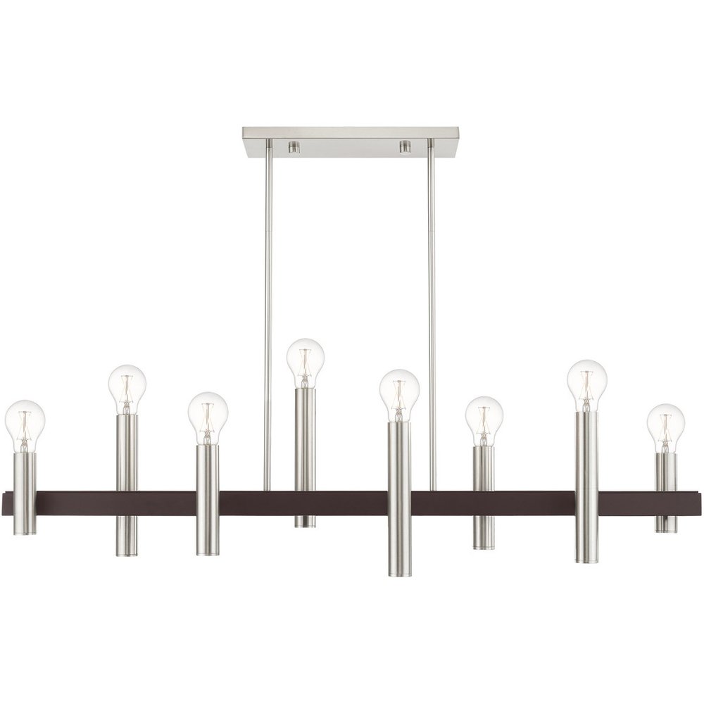 Eight Light Dimmable Chandelier With Shades