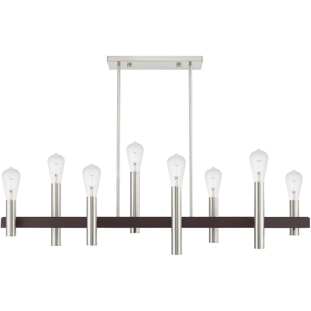 Eight Light Dimmable Chandelier With Shades