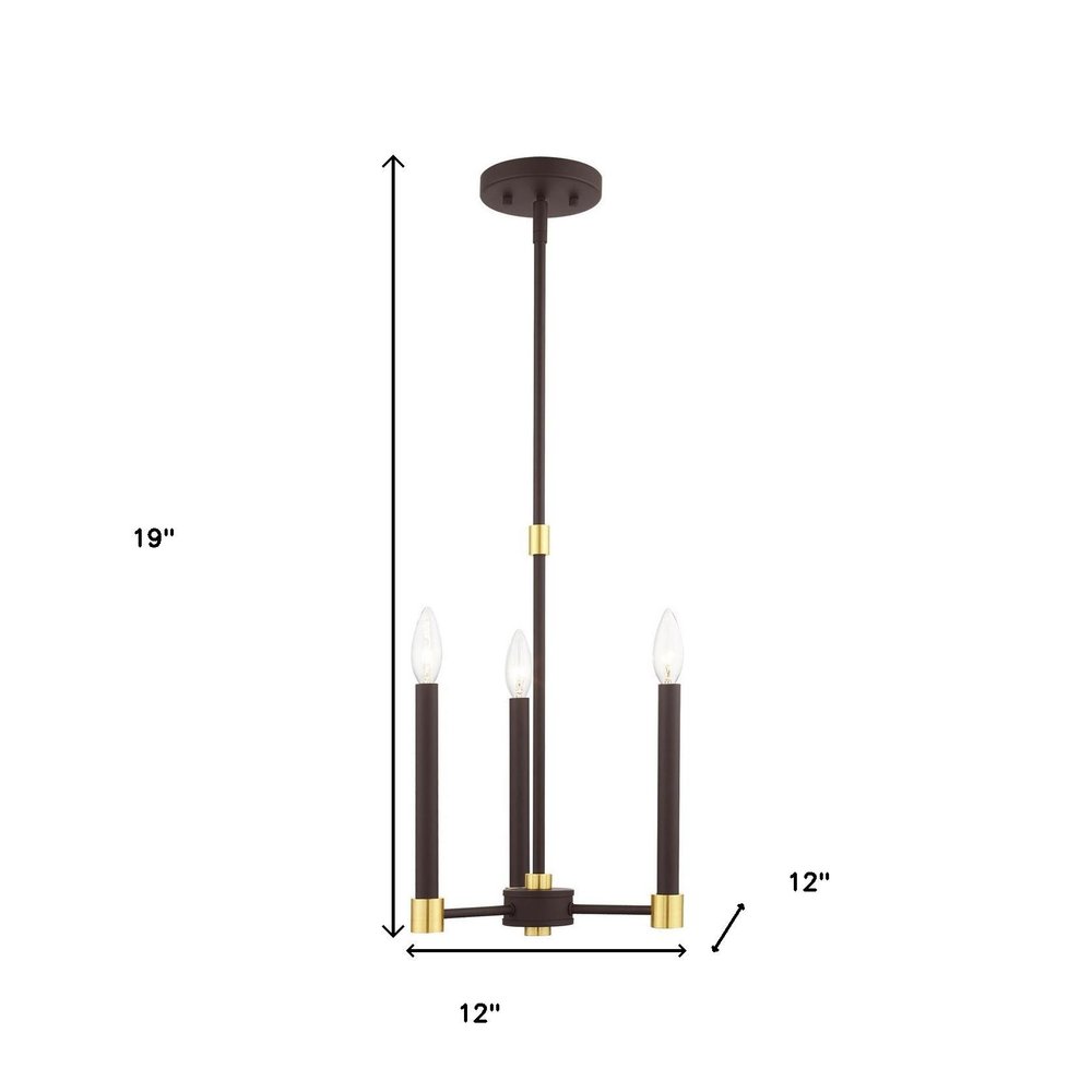 Three Light Dimmable Chandelier With Shades