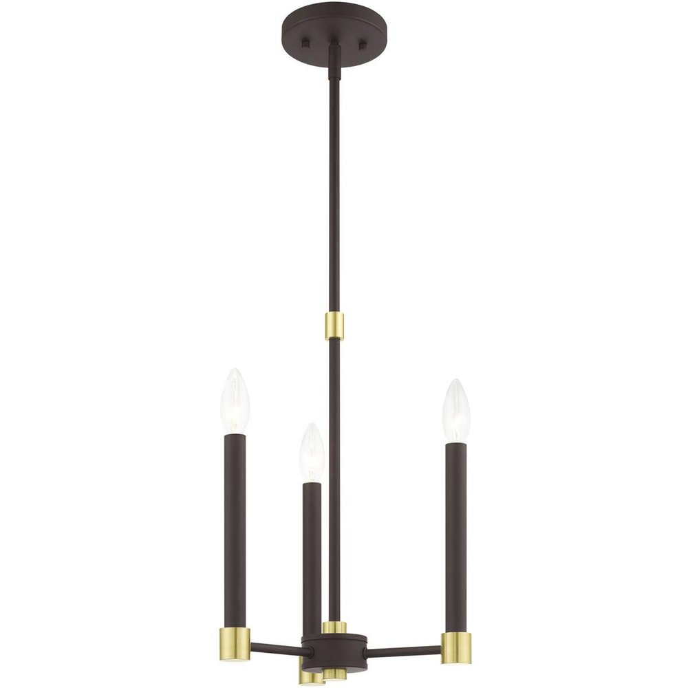 Three Light Dimmable Chandelier With Shades