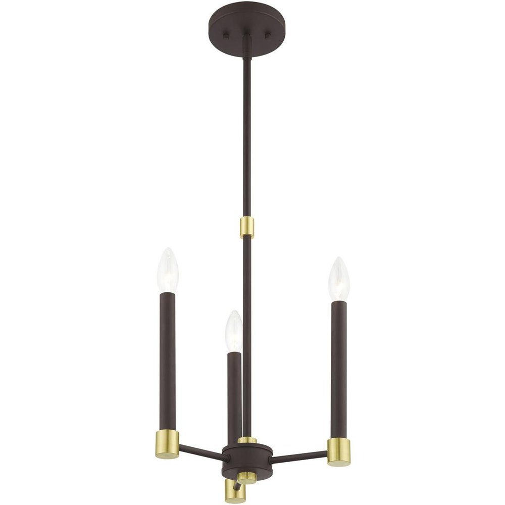 Three Light Dimmable Chandelier With Shades