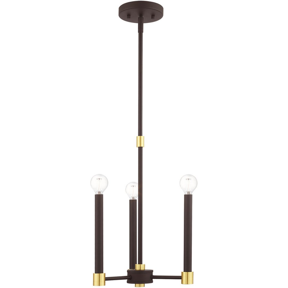 Three Light Dimmable Chandelier With Shades