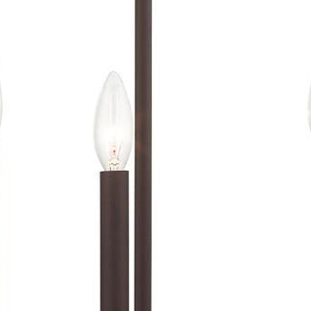 Bronze Three Light Metal Dimmable Chandelier With Shades