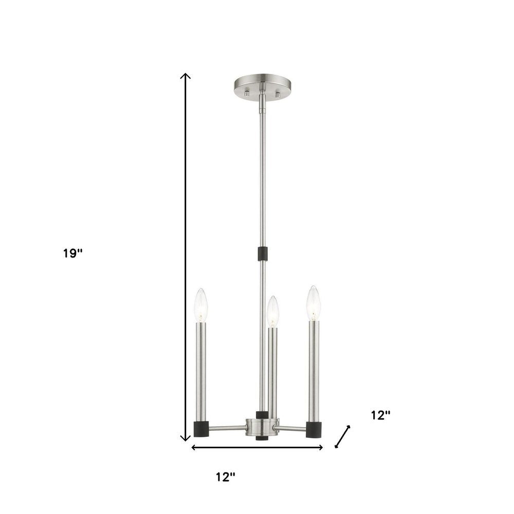 Three Light Dimmable Chandelier With Shades